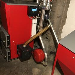 Klimosz Ling 15 kW modernizācija ar PellasX REVO 26 granulu degli Ikšķilē