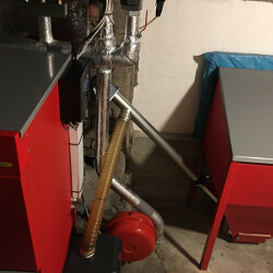 Klimosz Ling 15 kW modernizācija ar PellasX REVO 26 granulu degli Ikšķilē