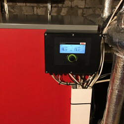 Klimosz Ling 15 kW modernizācija ar PellasX REVO 26 granulu degli Ikšķilē